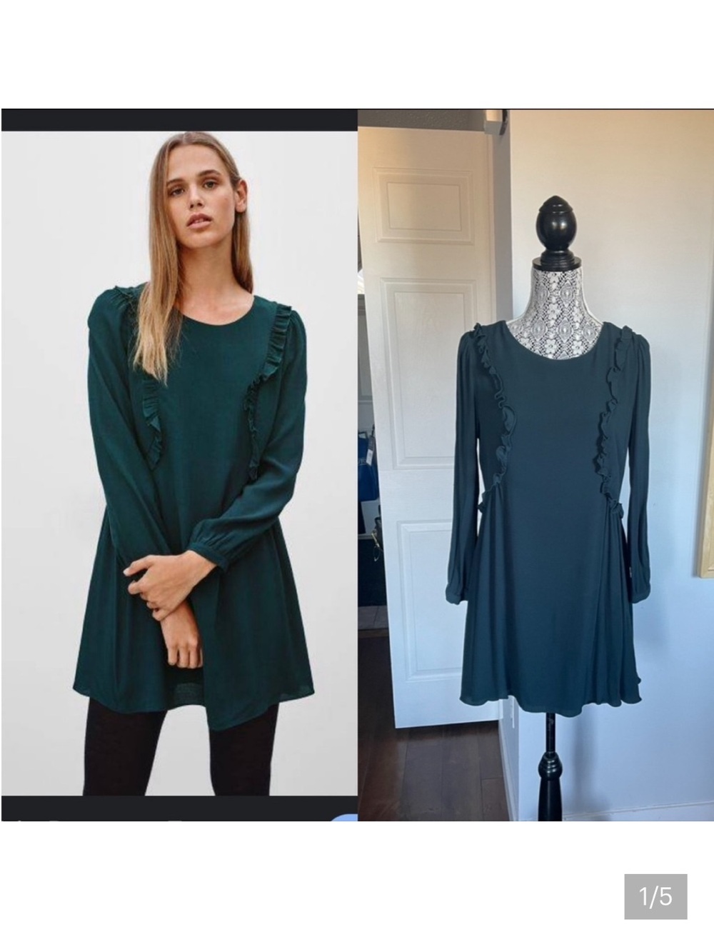 🍀 XL Aritzia Talula Shift Dress. Green. Size 10.